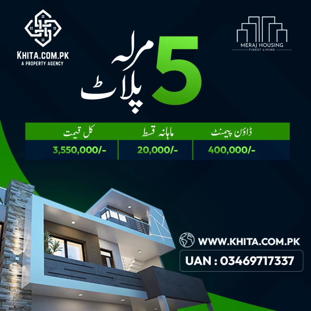 5 Marla Plot For Sale On 5 years Installment in Sialkot Meraj Housing Society