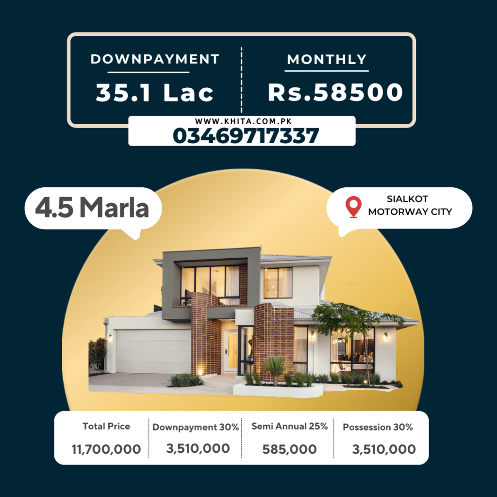 4.5 Marla House For Sale In Sialkot Motorway City on Installments