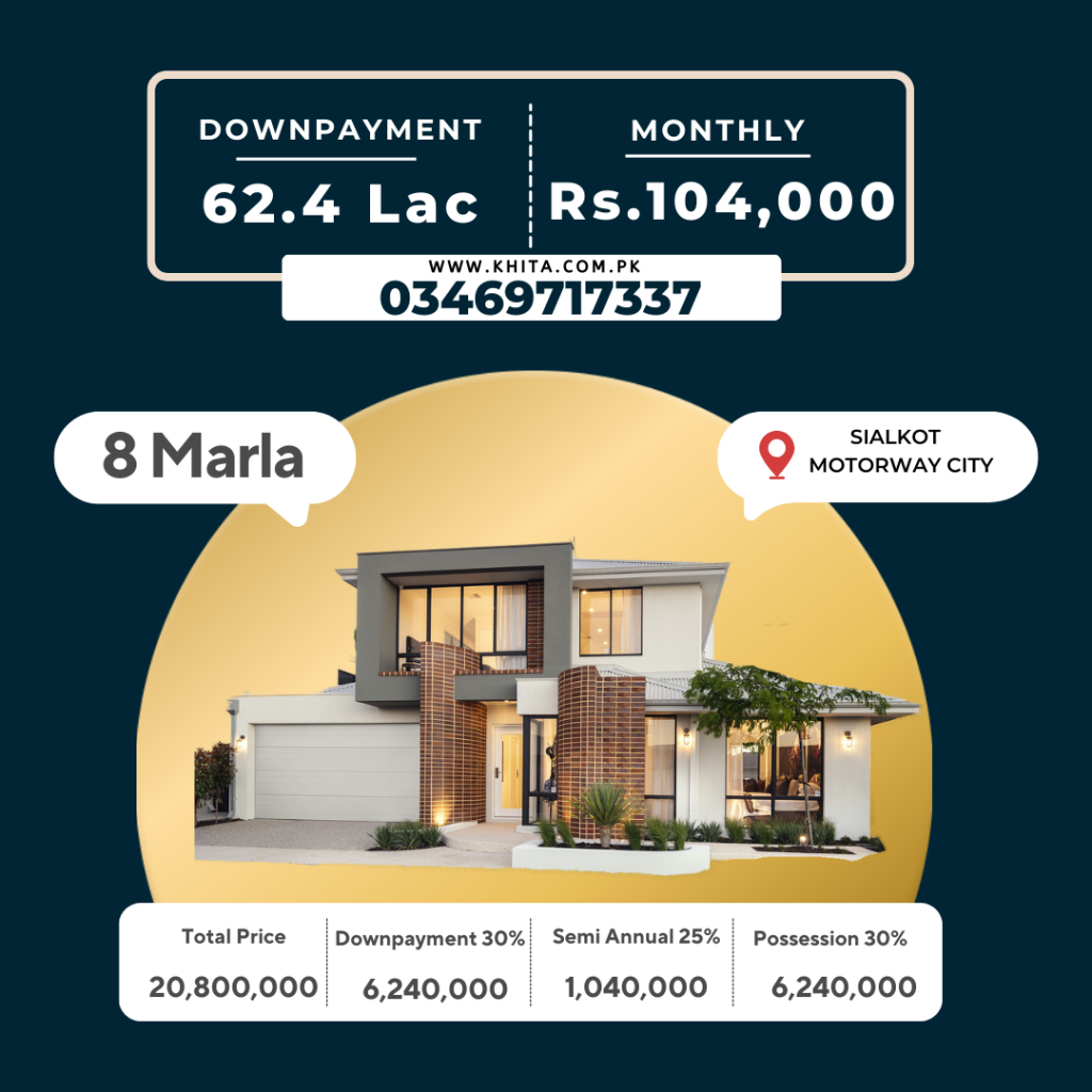 8 Marla House For Sale In Sialkot Motorway City on Installments